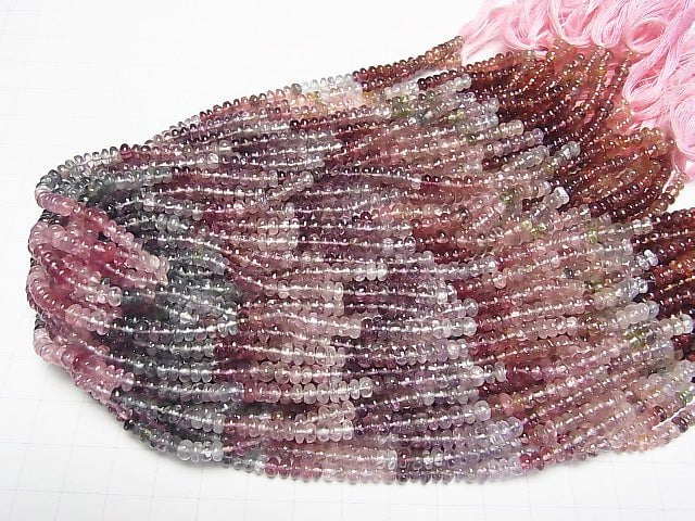 [Video]High Quality Multicolor Spinel AAA- Roundel half or 1strand beads (aprx.14inch/34cm)