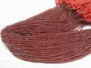 [Video]High Quality! Mozambique Garnet AAA Faceted Round 2.5mm 1strand beads (aprx.12inch/30cm)