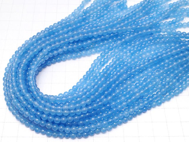 1strand $2.79! Blue Jade Round 4mm 1strand beads (aprx.15inch / 37cm)