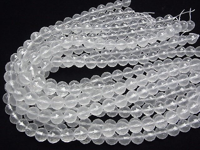 High Quality!  Milky Quartz AAA Triangle Faceted Round 10mm  half or 1strand beads (aprx.15inch/37cm)