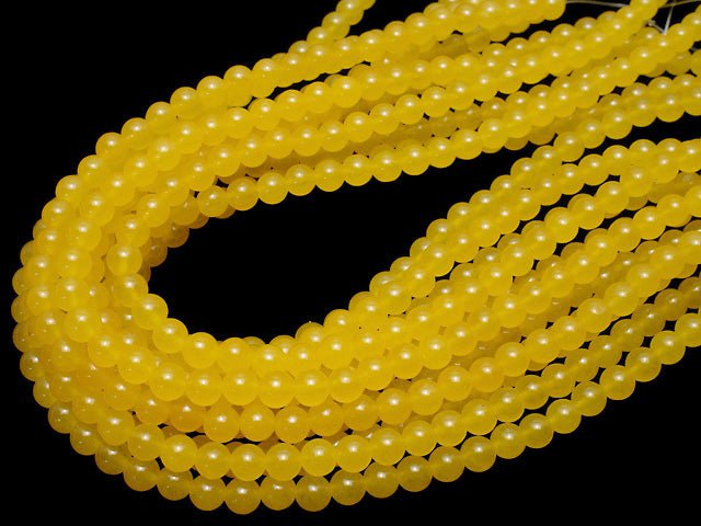 Honey Color Jade Round 6mm 1strand beads (aprx.15inch / 36cm)