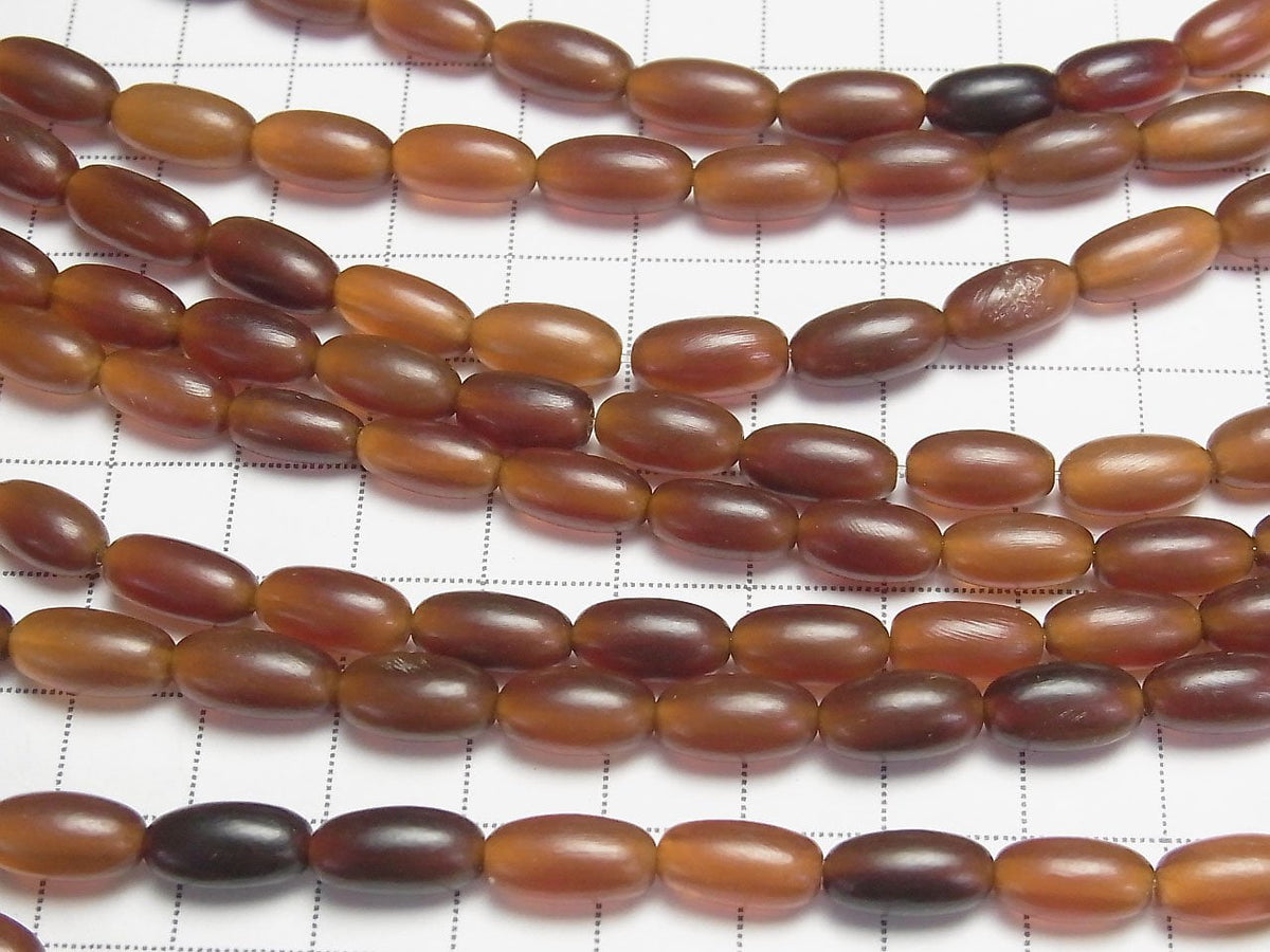 Buffalo Horn Rice 12x6x6mm Brown 1strand beads (aprx.15inch/38cm)
