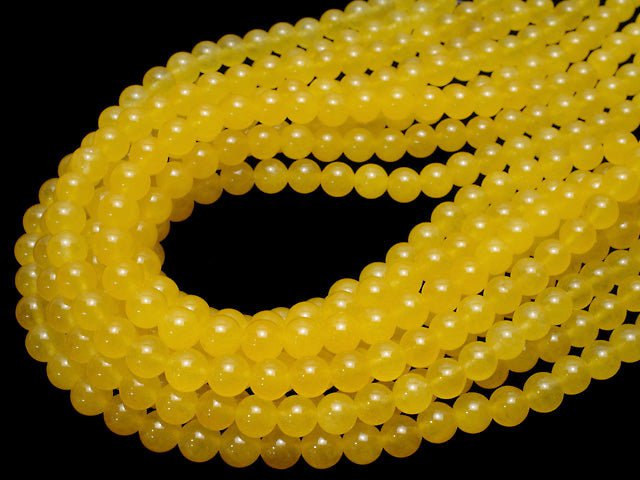 Jade miel Rond 8mm 1 fil perles (env. 15 pouces/36 cm)