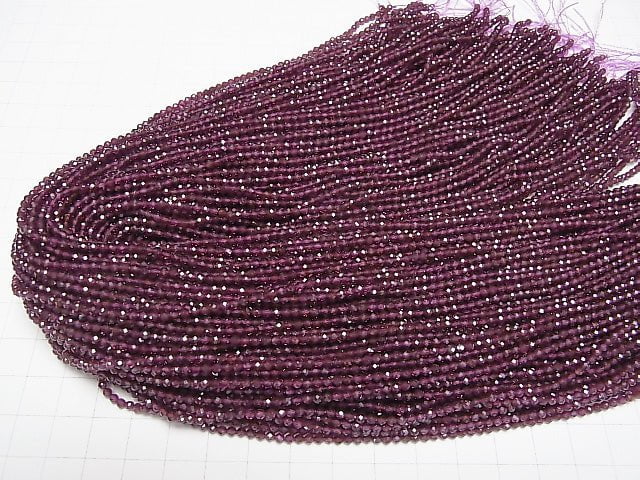 [Video] High Quality! India Garnet AAA Faceted Round 2mm 1strand beads (aprx.15inch / 37cm)