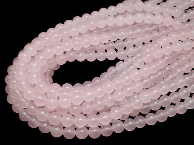 Pink Color Jade (Clear Type) Round 8mm 1strand beads (aprx.15inch / 36cm)