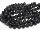 [Video] Onyx AAA Round Rose Cut 16mm 1/4 or 1strand beads (aprx.14inch/35cm)