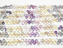 [Video] Multicolor Fluorite AA++ Pear shape Faceted Briolette 1strand beads (aprx.7inch / 18cm)