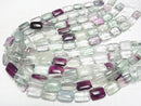 Multicolor Fluorite AA ++ Rectangle 18 x 13 x 7 mm half or 1 strand beads (aprx.15 inch / 37 cm)