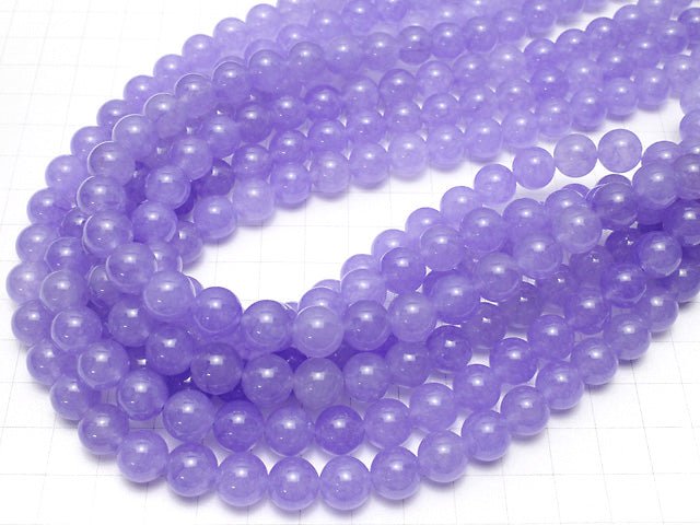 Purple Color Jade (Clear Type) Round 10mm 1strand beads (aprx.15inch / 37cm)