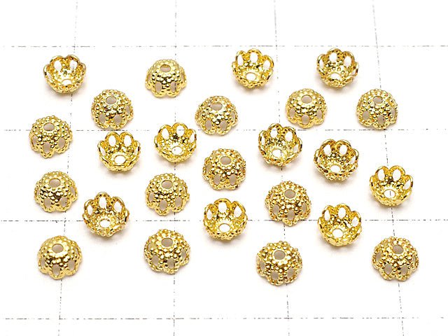 Metal Parts Bead cap 4 x 4 x 2 mm gold color 10 pcs