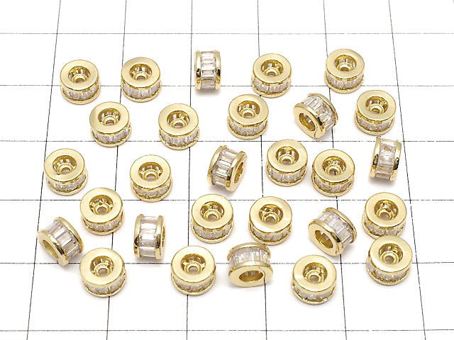 Metal Parts Roundel 6x6x3.5mm Gold with CZ 2pcs $2.99!