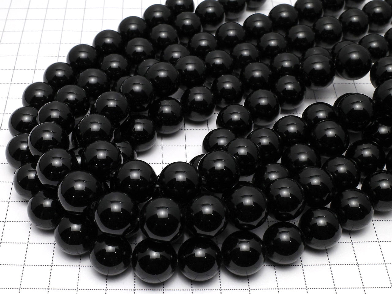 Onyx Rond 16mm demi ou 1 fil de perles (environ 15 pouces/36cm)