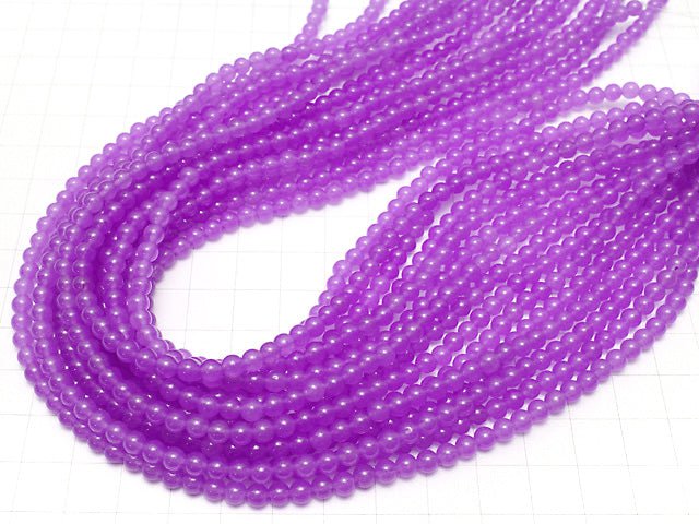 Purple Color Jade Round 4mm 1strand beads (aprx.15inch / 37cm)