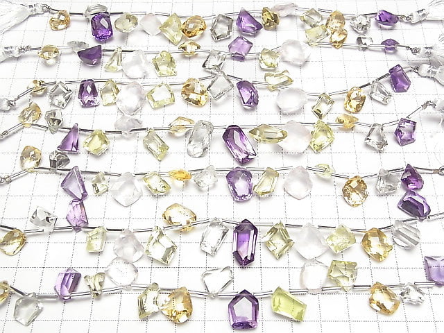 [Video]High Quality Mixed Stone AAA Fancy Shape Faceted half or 1strand (12pcs)