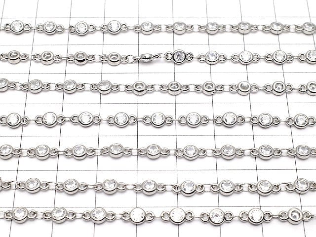 Chain silver color with metal Parts CZBrilliant Cut 20 cm $1.19!