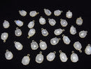 [Video]High Quality Rainbow Moonstone AA++ Bezel Setting Free Form Cut 18KGP 4pcs