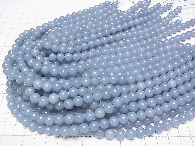 [Video]Angelite AAA Round 8mm 1strand (aprx.15inch/36cm)