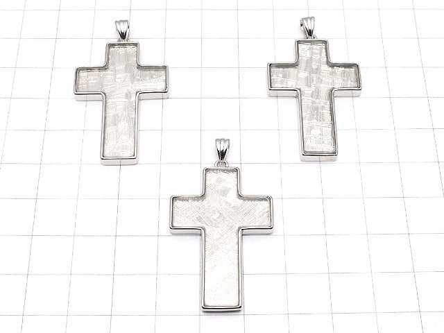 Meteorite (Muonionalusta) Cross Pendant 38 x 26 mm 1 pc