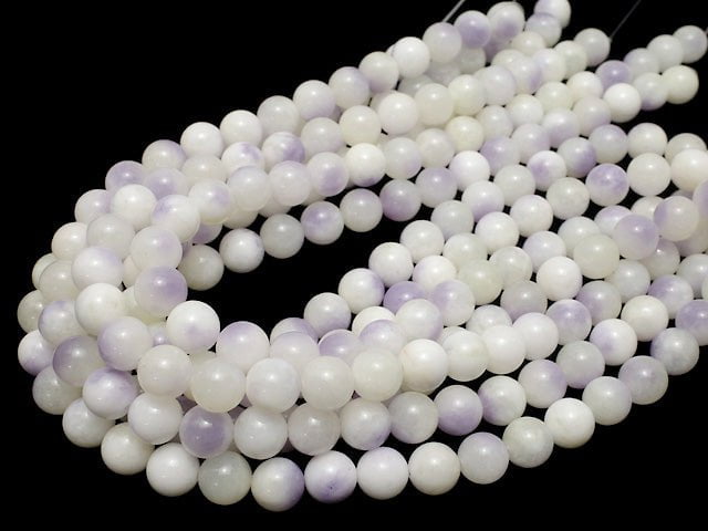 Purple & Yellow Jade Round 10mm 1strand beads (aprx.14inch / 35cm)