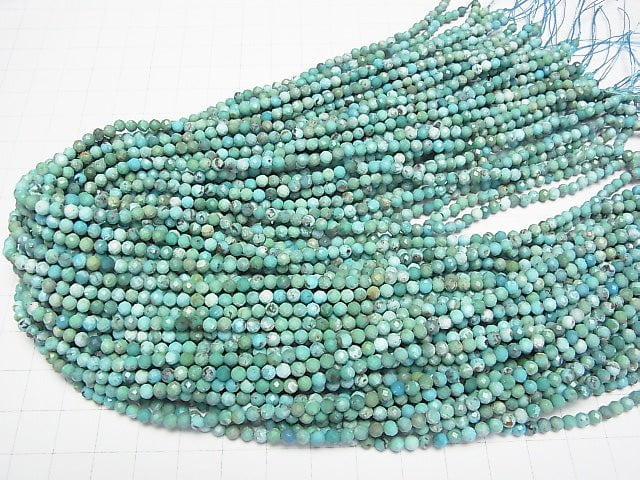 [Video] High Quality!  Turquoise AA++ Faceted Round 3mm  1strand beads (aprx.15inch/37cm)