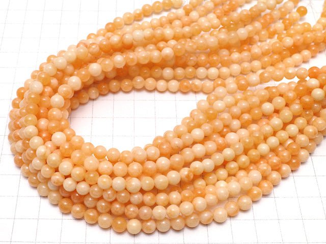 Orange Jade Round 6mm 1strand beads (aprx.15inch / 38cm)