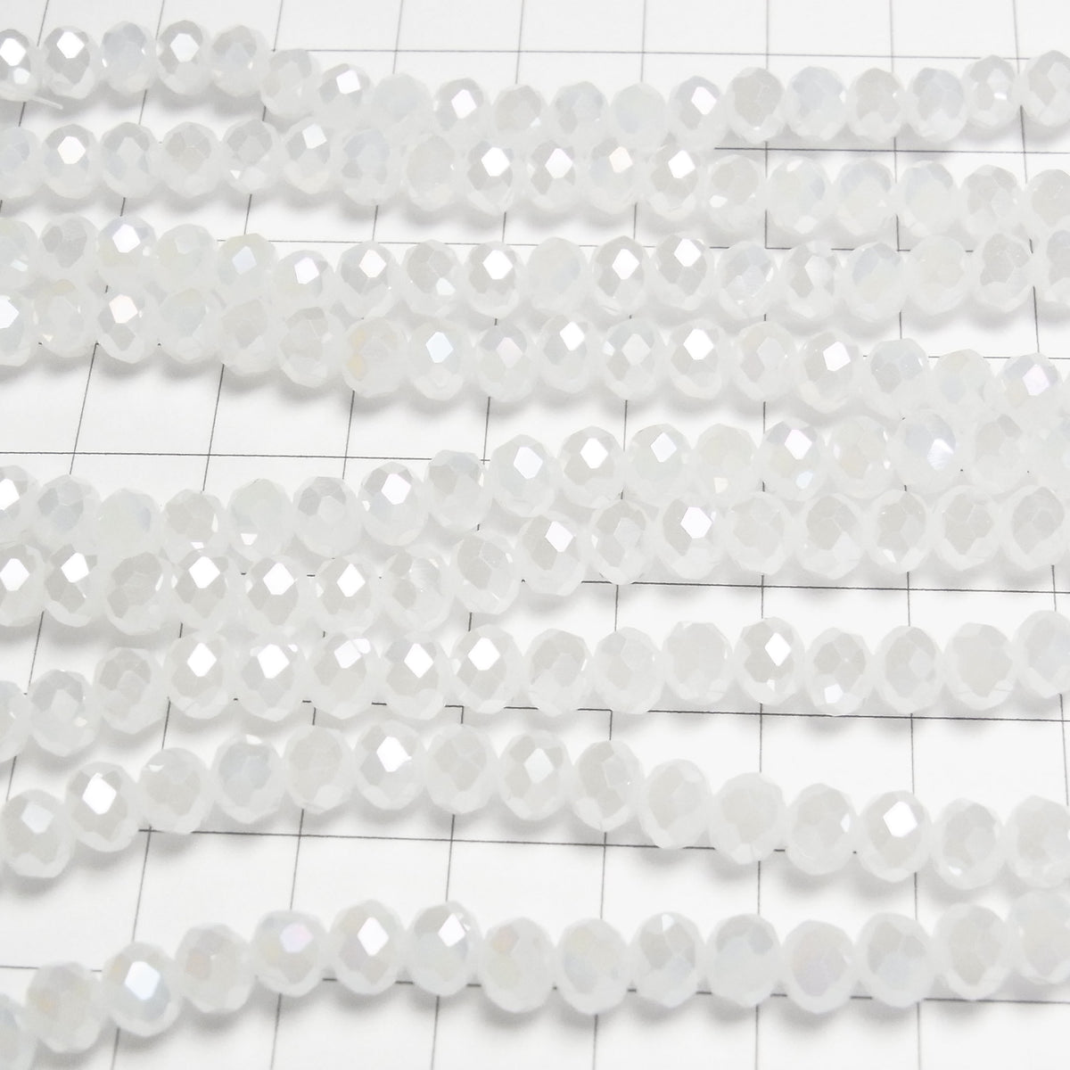 1strand $2.39! Glass Beads Faceted Button Rondelle 6 x 6 x 4 mm White AB 1strand beads (aprx.17 inch / 43 cm)
