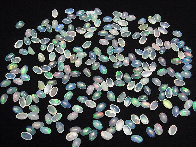 [Video] High Quality Ethiopian Opal AAA Oval Cabochon 5x3mm 10pcs
