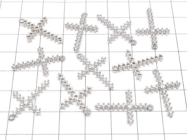 Metal Parts 24x16mm Cross Silver color (with CZ) 1pc $2.79!