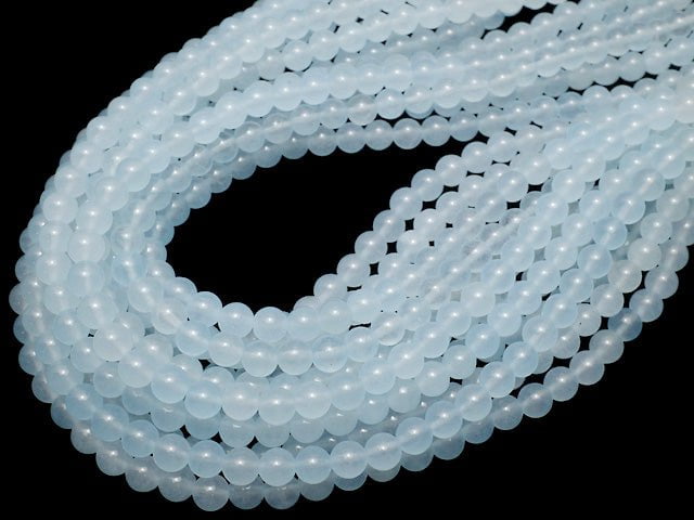 Light Blue Color Jade (Clear Type) Round 6mm 1strand beads (aprx.15inch / 36cm)