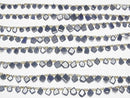 [Video] Unheated Blue Sapphire AAA- Rough Slice Faceted half or 1strand beads (aprx.7inch / 18cm)