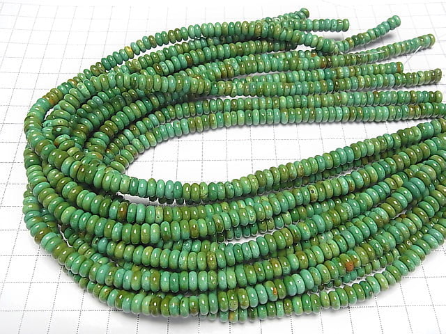 Magnesite Turquoise Rondelle 6x6x3mm [Green] 1strand beads (aprx.15inch/36cm)