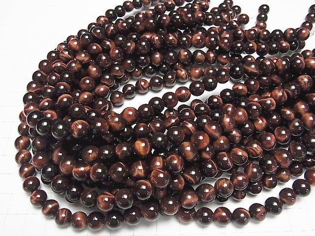 [Video] Red Tiger's Eye AA ++ Round 8mm 1strand beads (aprx.15inch / 38cm)