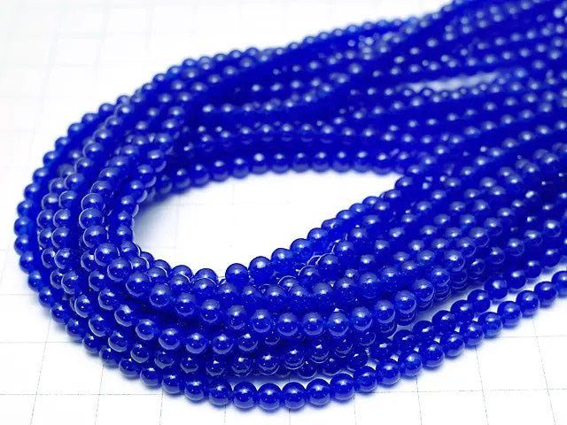 Blue Jade Round 4mm NO.2 1strand beads (aprx.15inch / 37cm)