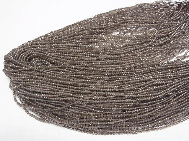 High Quality!  1strand $6.79! Smoky Quartz AAA Faceted Round 2mm  1strand beads (aprx.15inch/37cm)