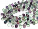 [Video] Multicolor Fluorite AAA- Drop (Smooth) 15x10x10mm half or 1strand beads (aprx.15inch/36cm)