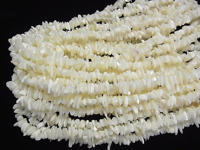 Sale! 1strand $3.79! Mother of Pearl MOP White Chips (Small Nugget) 1strand beads (aprx.32inch / 80cm)