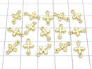 Metal parts 12x7mm Cross Gold color (with CZ) 2pcs