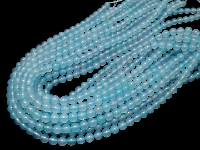 Sea Blue Chalcedony AA++ Round 6mm 1strand beads (aprx.14inch/35cm)