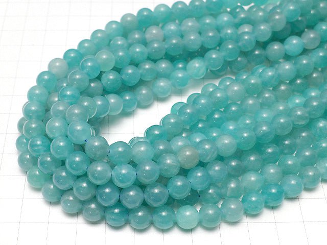 [Video] Uyghur Amazonite Silica AA+ Round 8mm half or 1strand beads (aprx.15inch/38cm)