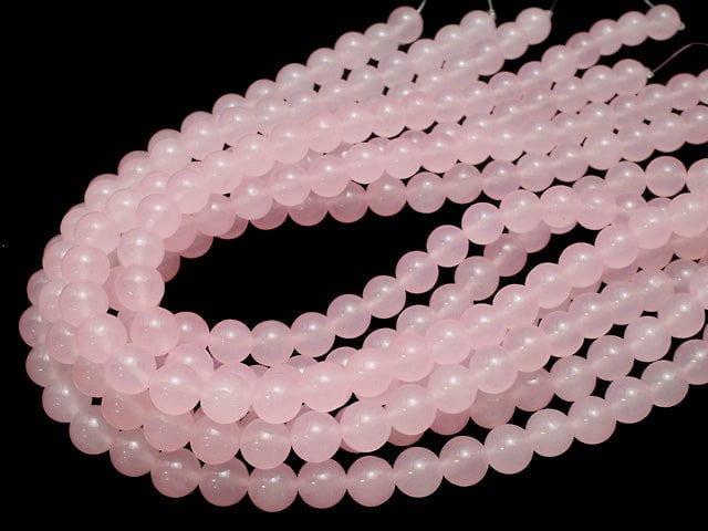 Pink Color Jade (Clear Type) Round 10mm 1strand beads (aprx.15inch / 37cm)