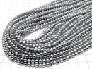 Hematite Round 4mm Silver coating 1strand beads (aprx.15inch / 38cm)