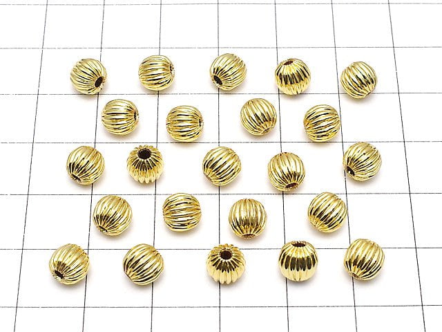 Metal parts Line Carved Round 4,6,8mm Gold color 20pcs