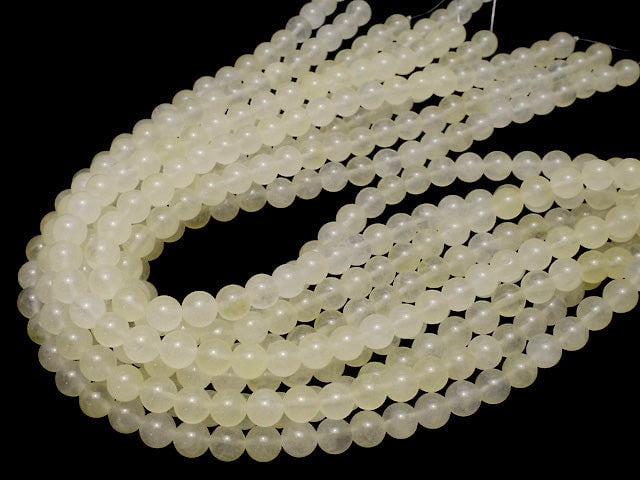 Pastel Yellow Color Jade Round 8mm 1strand beads (aprx.15inch / 36cm)