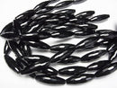 [Video] Onyx  Faceted Rice 40x10x10mm half or 1strand beads (aprx.15inch/38cm)
