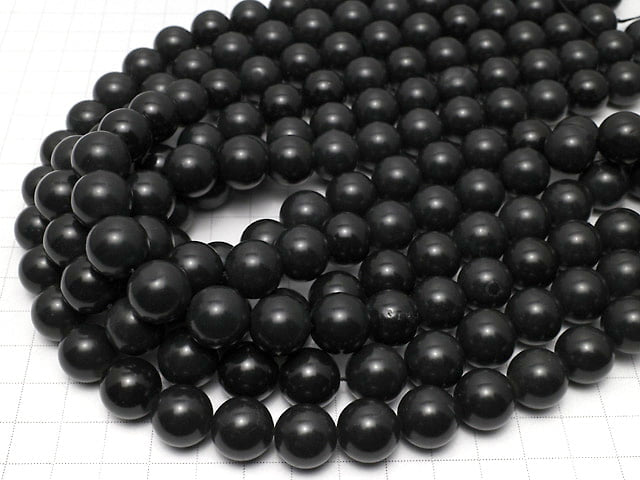 [Video] Hokkaido Black Silica Round 14mm 1/4 or 1strand beads (aprx.15inch/37cm)