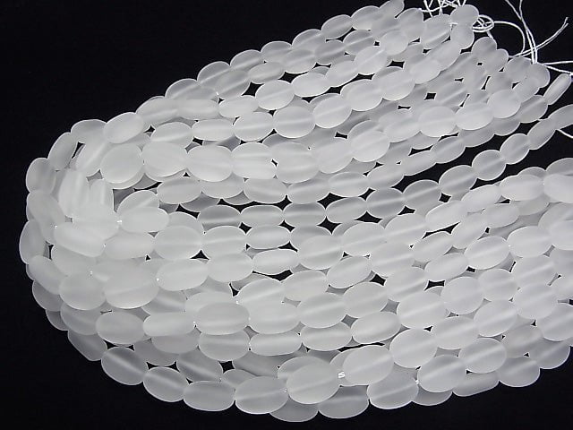Frosted Quartz  Oval 14x10x6mm half or 1strand beads (aprx.15inch/37cm)