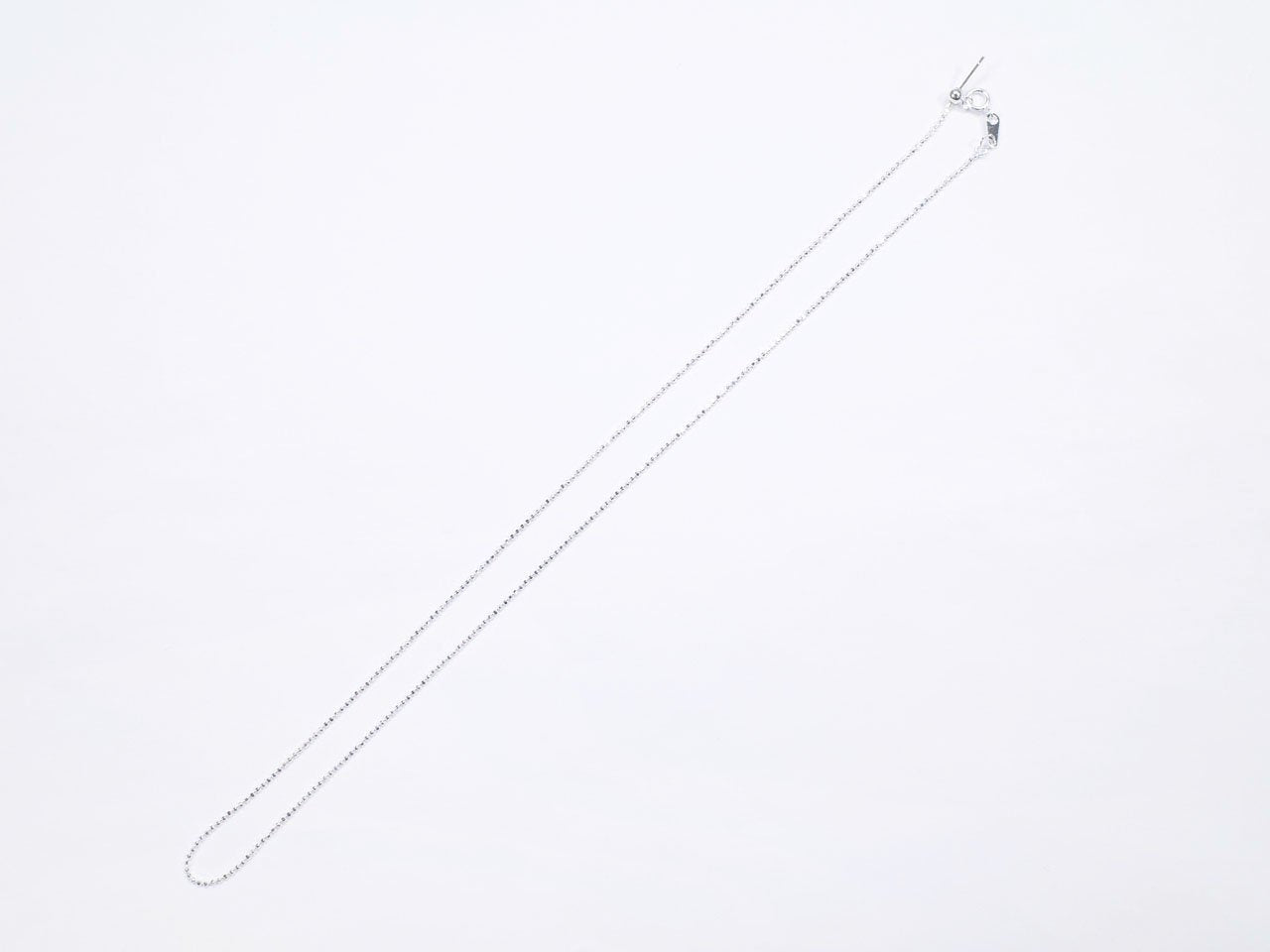 Silber 925 Cut Ball Kette mit Schieberegler 1mm ohne Beschichtung [45cm] Halskette 1 Stück