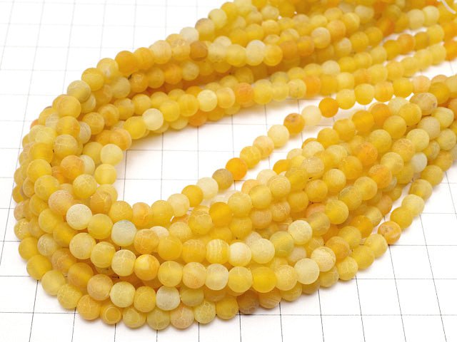 Frost Orange Color Agate Round 6mm Antique Finish 1strand beads (aprx.13inch / 33cm)