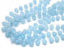 Light Blue Jade Drop 12x9x9mm half or 1strand beads (aprx.15inch/38cm)