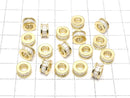 Metal parts Rondelle 8x8x5mm Gold (with CZ) 2pcs